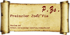 Preiszler Zsófia névjegykártya